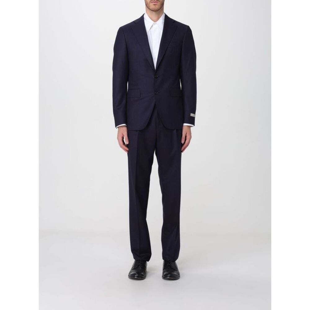 Canali Men Canali Single-Breasted Pinstripe Wool Suit